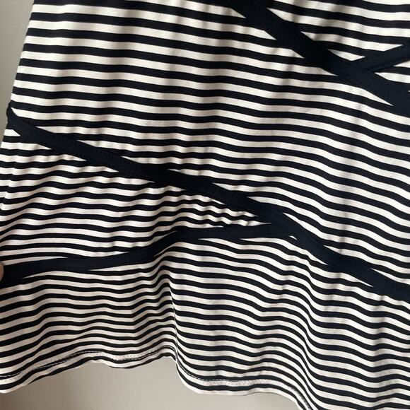 Ann Klein Swim Top Tankini Womens Plus Size 2X Black White Stripes‎ - Picture 5 of 8